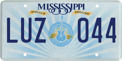 MS license plate LUZ044