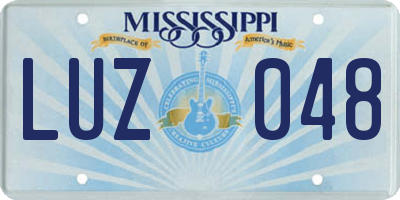 MS license plate LUZ048