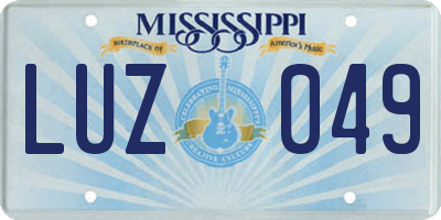MS license plate LUZ049
