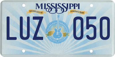 MS license plate LUZ050