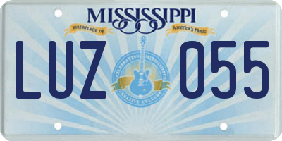 MS license plate LUZ055