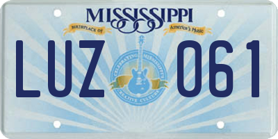 MS license plate LUZ061