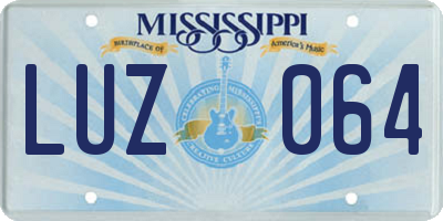 MS license plate LUZ064