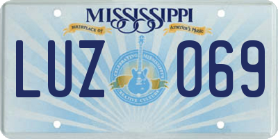 MS license plate LUZ069