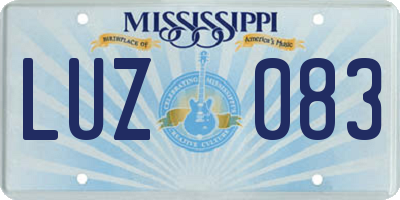 MS license plate LUZ083