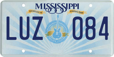 MS license plate LUZ084