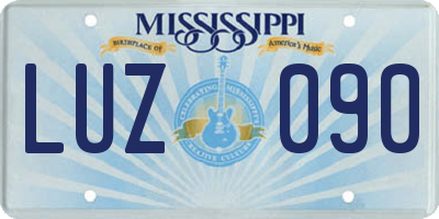 MS license plate LUZ090