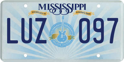 MS license plate LUZ097