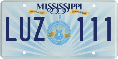 MS license plate LUZ111
