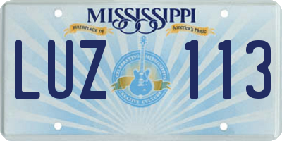 MS license plate LUZ113