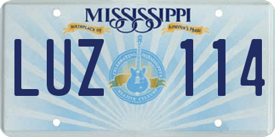 MS license plate LUZ114
