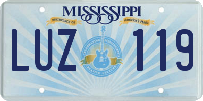 MS license plate LUZ119