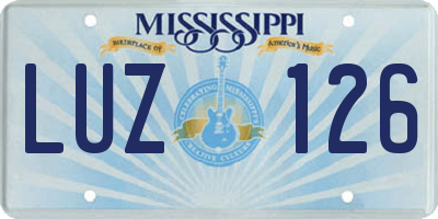 MS license plate LUZ126