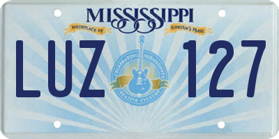 MS license plate LUZ127
