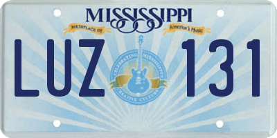 MS license plate LUZ131