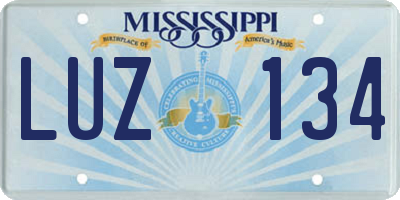 MS license plate LUZ134