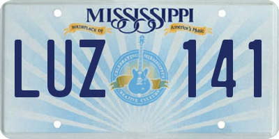 MS license plate LUZ141