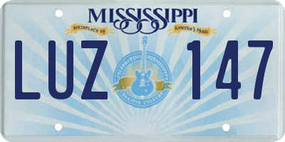 MS license plate LUZ147