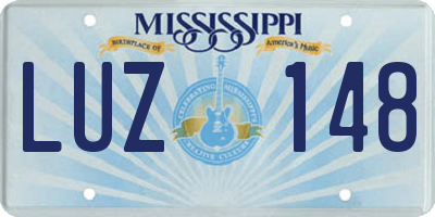 MS license plate LUZ148