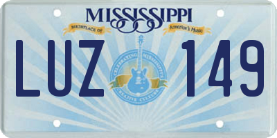 MS license plate LUZ149