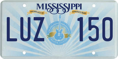 MS license plate LUZ150