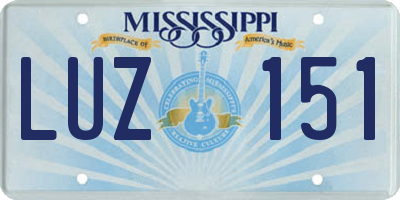 MS license plate LUZ151
