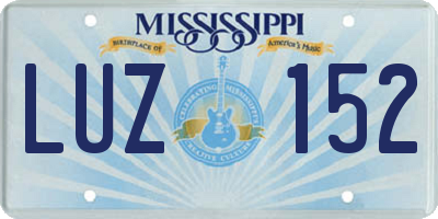 MS license plate LUZ152