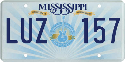 MS license plate LUZ157