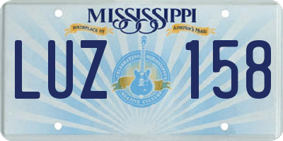 MS license plate LUZ158