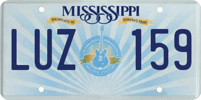 MS license plate LUZ159