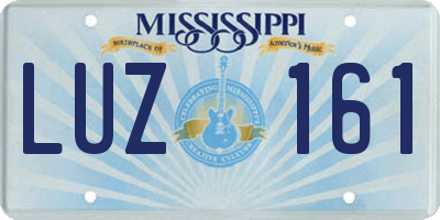 MS license plate LUZ161