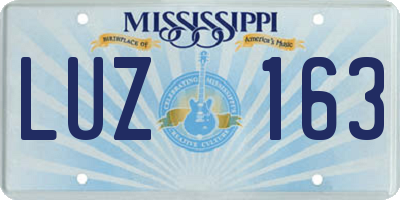 MS license plate LUZ163