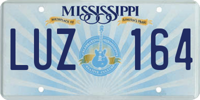 MS license plate LUZ164