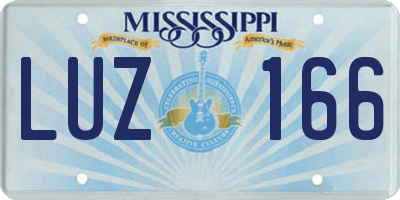 MS license plate LUZ166