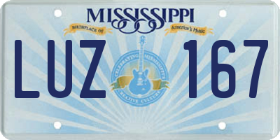 MS license plate LUZ167