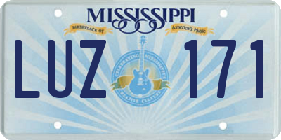 MS license plate LUZ171