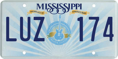MS license plate LUZ174