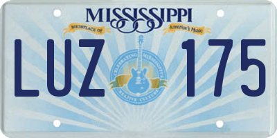 MS license plate LUZ175