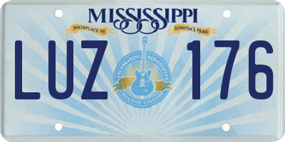MS license plate LUZ176