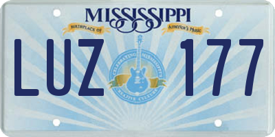 MS license plate LUZ177