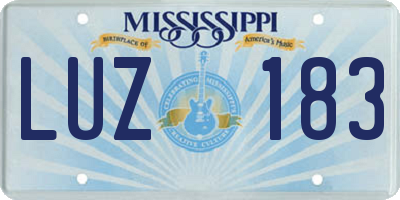 MS license plate LUZ183
