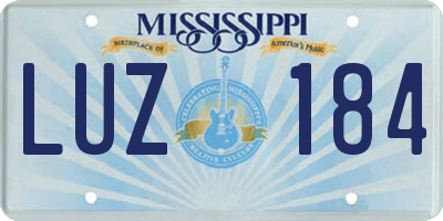 MS license plate LUZ184