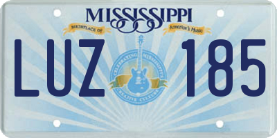 MS license plate LUZ185