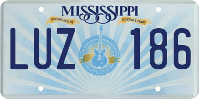 MS license plate LUZ186