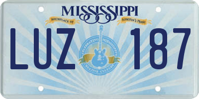 MS license plate LUZ187