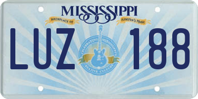 MS license plate LUZ188