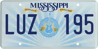 MS license plate LUZ195