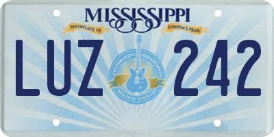 MS license plate LUZ242