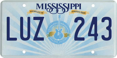 MS license plate LUZ243