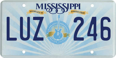 MS license plate LUZ246